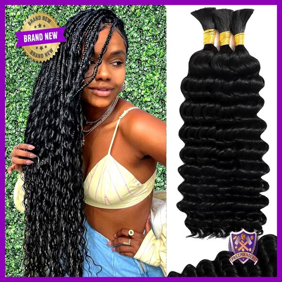 20 Inch Curly Human Hair Extensions for Boho Braids 110g 3 Bundles main image 4